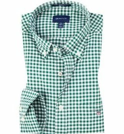 Bestes Angebot ❤️ Gant Hemd 3046700/373 Regular Fit, Baumwolle, Grün-weiß kariert, Grün-weiß 🔥