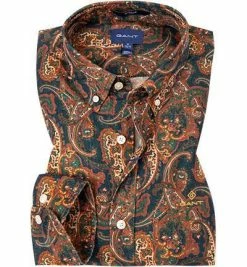 Angebote 🧨 Gant Hemd 3008960/248 Regular Fit, Baumwolle, Khaki gemustert, Khaki-dunkelblau 👍