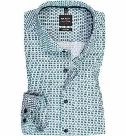Bestes Angebot 👏 OLYMP Level Five Body Fit 69EL 2034/69/45 Hemd, Popeline, Extra langer Arm, Grün gemustert, Grün 🎉