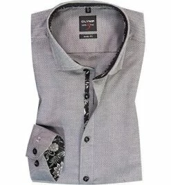 Billig 😍 OLYMP Level Five Body Fit 69EL 2028/69/68 Hemd, Baumwolle, Extra langer Arm, Schwarz gemustert, Schwarz ⌛