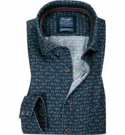 Bestpreis 😍 OLYMP Casual Modern Fit 4050/64/45 Hemd, Baumwolle, Grün-blau gemustert, Grün 🤩