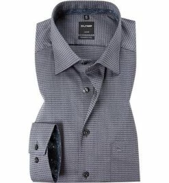 Bestes Angebot 😍 OLYMP Luxor Modern Fit 69EL 1254/69/68 Hemd, Baumwolle, Extra langer Arm, Schwarz gemustert, Schwarz 🤩