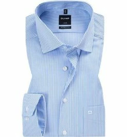 Brandneu 🎉 OLYMP Luxor Modern Fit 0746/64/11 Hemd, Popeline, Bleu gestreift, Bleu 🔔