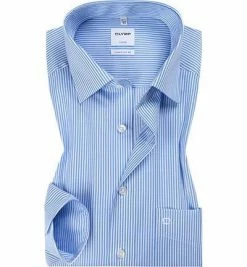 Budget ✔️ OLYMP Luxor Comfort Fit 0726/64/11 Hemd, Baumwolle, Bleu-weiß gestreift, Bleu 😍