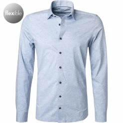 Brandneu 🌟 OLYMP Level Five Body Fit 2008/64/11 Hemd, Jersey geruchshemmend, Bleu meliert, Bleu 🛒