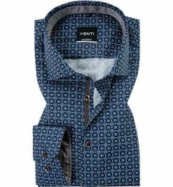 Aktion 🤩 Venti Hemd 103521900/100 Modern Fit, Baumwolle, Blau gemustert, Blau 🌟