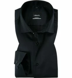 Coupon 👍 Venti Hemd 001880/800 Modern Fit, Baumwolle, Schwarz 🧨