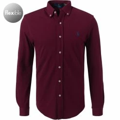 Brandneu 🌟 Polo Ralph Lauren Hemd 710654408/051 Baumwoll-Piqué, Weinrot 🔥