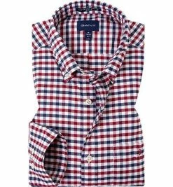 Bestpreis 🔔 Gant Hemd 3060600/617 Regular Fit, Oxford, Rot-blau kariert, Rot-weiß-blau 🥰