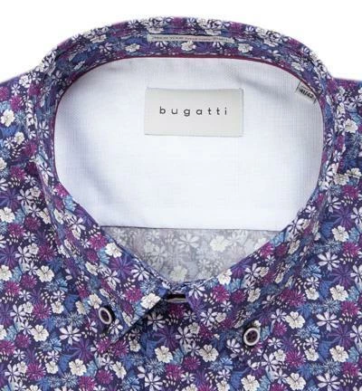 Budget ⭐ bugatti Hemd 9350/68821/390 Modern Fit, Baumwolle, Dunkelviolett gemustert, Dunkelviolett ✨ 2 Budget ⭐ bugatti Hemd 9350/68821/390 Modern Fit, Baumwolle, Dunkelviolett gemustert, Dunkelviolett ✨ – Bild 2