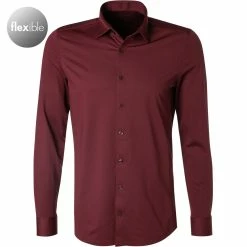 Bestes Angebot ✔️ OLYMP No. Six Super Slim 2512/64/37 Hemd, Super Slim Fit, Jersey geruchshemmend, Bordeaux 👍