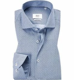 Auslauf 😍 ETERNA Hemd 3968/X682/18 Modern Fit, Baumwolle CO2-Neutral, Hellblau-navy gemustert, Blau ⭐