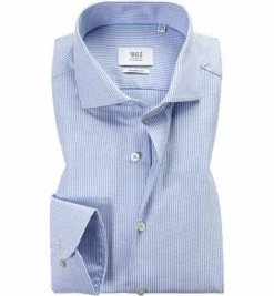 Brandneu 🛒 ETERNA Hemd 3747/X682/12 Modern Fit, Baumwolle CO2-Neutral, Hellblau-weiß gemustert, Hellblau-weiß 🎉