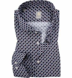 Schlussverkauf 😍 Jacques Britt Hemd Sardegna 735280/19 Custom Fit, Baumwolle, Navy gemustert, Navy ❤️