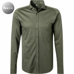 Angebote 🤩 DESOTO Hemd New Hai 97007-3/604 Jersey, Olivgrün meliert, Oliv ⌛