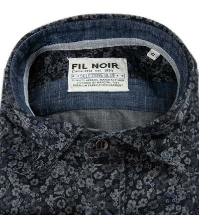Coupon ⌛ FIL NOIR Hemd Roma 51354/67 Shaped Fit, Baumwolle CO2-Neutral, Blau gemustert, Blau 😍 2 Coupon ⌛ FIL NOIR Hemd Roma 51354/67 Shaped Fit, Baumwolle CO2-Neutral, Blau gemustert, Blau 😍 – Bild 2