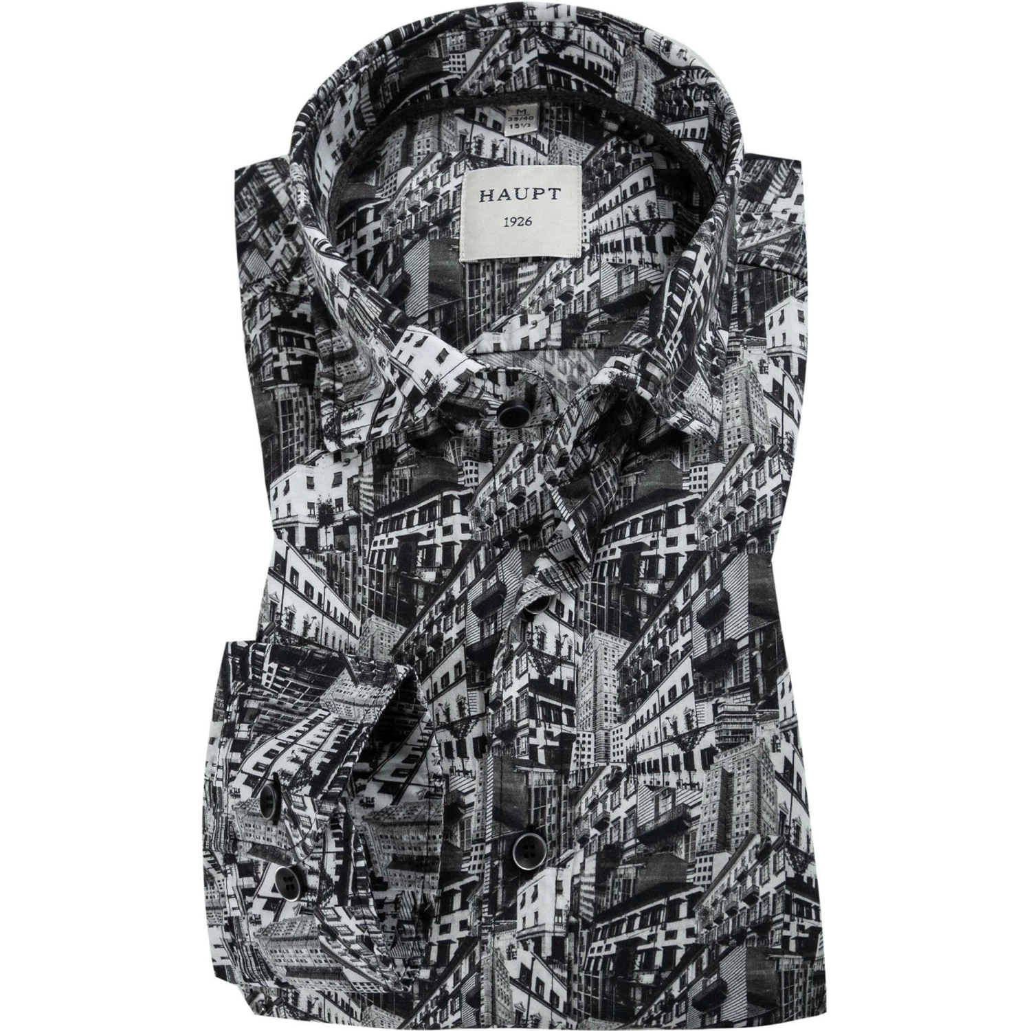 Billig 💯 Haupt Hemd 70520217220/40906 Modern Fit, Baumwolle, Schwarz-weiß gemustert, Schwarz 🥰 1 Billig 💯 Haupt Hemd 70520217220/40906 Modern Fit, Baumwolle, Schwarz-weiß gemustert, Schwarz 🥰