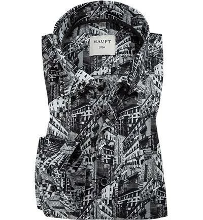 Billig 💯 Haupt Hemd 70520217220/40906 Modern Fit, Baumwolle, Schwarz-weiß gemustert, Schwarz 🥰 2 Billig 💯 Haupt Hemd 70520217220/40906 Modern Fit, Baumwolle, Schwarz-weiß gemustert, Schwarz 🥰 – Bild 2