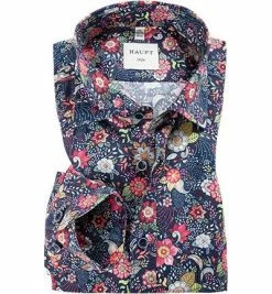 Brandneu ⌛ Haupt Hemd 7052027293/40708 Regular Fit, Baumwolle, Navy gemustert, Navy ⌛