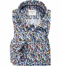 Billig 🛒 Haupt Hemd 7052027227/40704 Regular Fit, Baumwolle, Blau gemustert, Blau 🎉