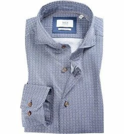 Großhandel 🛒 ETERNA Hemd 3958/XS8M/18 Modern Fit, Popeline CO2-Neutral, Blau-weiß-braun gemustert, Blau-weiß-braun ⭐