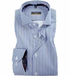 Bester Verkauf 🌟 ETERNA Hemd 3949/F94V/16 Slim Fit, Popeline, Blau-weiß gestreift, Weiß-blau 🌟