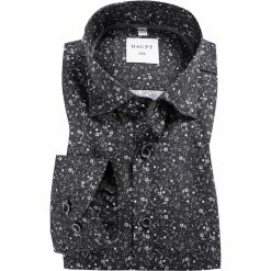 Angebote 💯 Haupt Hemd 70520217253/60906 Modern Fit, Baumwolle, Schwarz gemustert, Schwarz ⌛