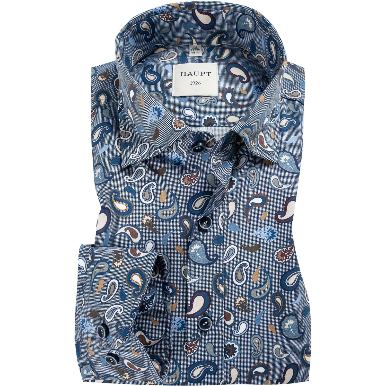 Neu ✔️ Haupt Hemd 70520217226/40706 Modern Fit, Baumwolle, Blau gemustert, Blau ✔️ 1 Neu ✔️ Haupt Hemd 70520217226/40706 Modern Fit, Baumwolle, Blau gemustert, Blau ✔️