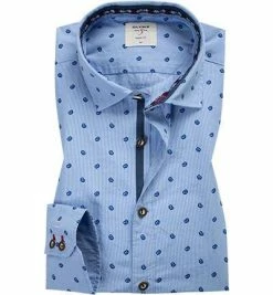 Blitzangebot 👍 OLYMP Casual Level Five Body Fit 3906/64/11 Hemd, Baumwolle, Bleu gemustert, Bleu 🥰