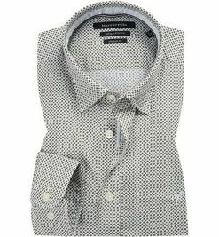 Bestes Angebot ✔️ Marc O'Polo Hemd 028 7201 42418/X40 Regular Fit, Baumwolle, Grün-weiß gemustert, Grün-weiß 😍