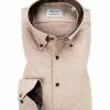 Auslauf ❤️ Stenströms Hemd 684261/2325/220 Fitted Body, Baumwolle, Hellbraun meliert, Sand 🛒