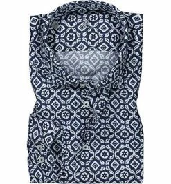 Besorgen 🎉 Jacques Britt Hemd Como 755200/16 Perfect Fit, Baumwolle, Dunkelblau gemustert, Blau 🎉