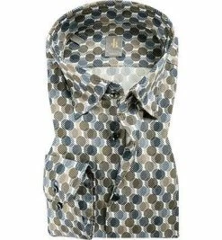 Billig ✨ Jacques Britt Hemd Messina 765350/25 Slim Fit, Baumwolle, Braun gemustert, Braun 😀