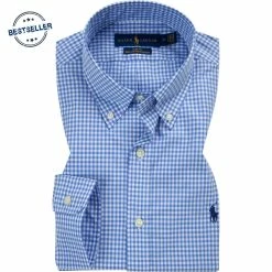 Bester Verkauf 😀 Polo Ralph Lauren Hemd 710705269/001 Slim Fit, Baumwolle, Blau-weiß kariert, Blau-weiß (001) 🧨