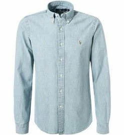 Aktion ✔️ Polo Ralph Lauren Hemd 710792042/001 👖 Jeanshemd, Custom Fit, Baumwolle, Hellblau, Blau 🧨