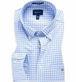 Besorgen 🛒 Gant Hemd 3046700/468 Regular Fit, Baumwolle, Hellblau-weiß kariert, Hellblau ⭐