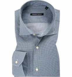 Aktion 👍 rosso e nero Hemd A8/blau-weiß Slim Fit, Baumwolle, Blau-weiß gemustert 👏