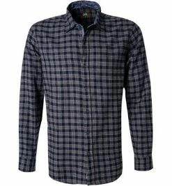 Auslauf 😍 Lucky de Luca Hemd Nyro 05106/1 Baumwolle, Navy kariert, Navy-grau 🧨