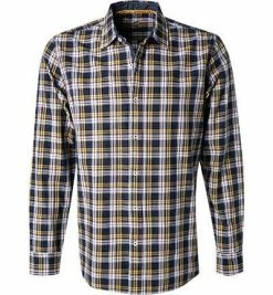 Bestpreis 🛒 Lucky de Luca Hemd Nyro 05111/1 Twill, Navy-gelb kariert, Navy-weiß-indigo 👍