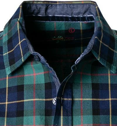 Großhandel 😉 Lucky de Luca Hemd Nyro 05112/2 Twill, Grün kariert, Grün-indigo ✨ 2 Großhandel 😉 Lucky de Luca Hemd Nyro 05112/2 Twill, Grün kariert, Grün-indigo ✨ – Bild 2