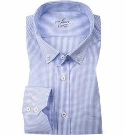 Angebote ❤️ van Laack Hemd Tailor Fit 141787/ROY-TF/720 Popeline, Weiß-blau kariert, Weiß-blau ❤️