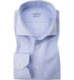 Brandneu 😀 van Laack Hemd Slim Fit 141786/RIVARA-SF/720 Popeline, Hellblau-weiß gestreift, Blau-wieß ✨