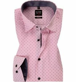 Am billigsten 🔔 OLYMP Level Five Body Fit 2158/74/30 Hemd, Baumwolle, Rosa gemustert, Rosé 🛒