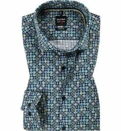 Blitzangebot 🎁 OLYMP Level Five Body Fit 2100/74/51 Hemd, Baumwolle, Blau-gelb gemustert, Gelb ⭐
