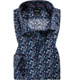 Schlussverkauf ⌛ OLYMP Luxor Modern Fit 1382/74/30 Hemd, Baumwolle, Blau-rosé gemustert, Rosé 🧨