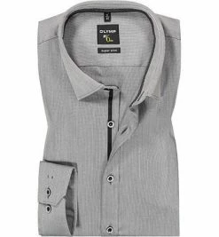 Rabatt 🥰 OLYMP No. Six Super Slim 2566/74/68 Hemd, Super Slim Fit, Baumwolle, Schwarz meliert, Schwarz 😉