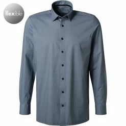 Neu 🛒 OLYMP Luxor Modern Fit 1252/74/18 Hemd, Jersey geruchshemmend, Marineblau gemustert, Marine 🔥