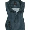 Brandneu ❤️ OLYMP Level Five Body Fit 69EL 2104/79/45 Hemd, Baumwolle, Extra langer Arm, Navy-grün gemustert, Grün 🔥