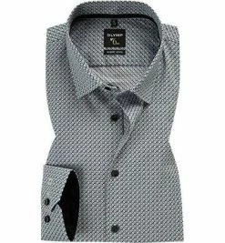 Angebote ⌛ OLYMP No. Six. Super Slim 2568/74/68 Hemd, Super Slim Fit, Baumwolle, Schwarz gemustert, Schwarz 🔔