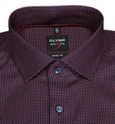 Blitzangebot 🧨 OLYMP Level Five Body Fit 69EL 2104/79/35 Hemd, Baumwolle, Extra langer Arm, Navy-rot gemustert, Rot 👍 3 Blitzangebot 🧨 OLYMP Level Five Body Fit 69EL 2104/79/35 Hemd, Baumwolle, Extra langer Arm, Navy-rot gemustert, Rot 👍 – Bild 3